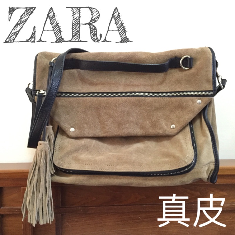 二手 ZARA 真皮 兩用 流蘇 包