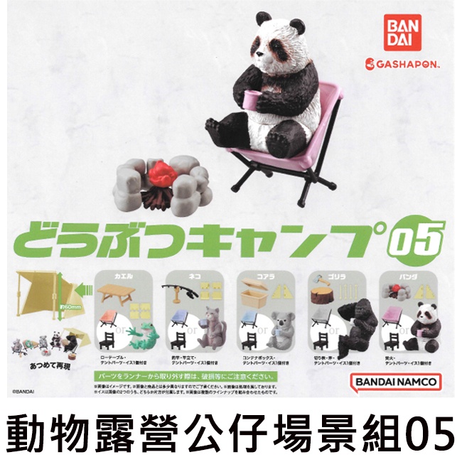 動物露營 公仔場景組 05 扭蛋 轉蛋 戶外 露營 營火 動物模型 BANDAI 萬代