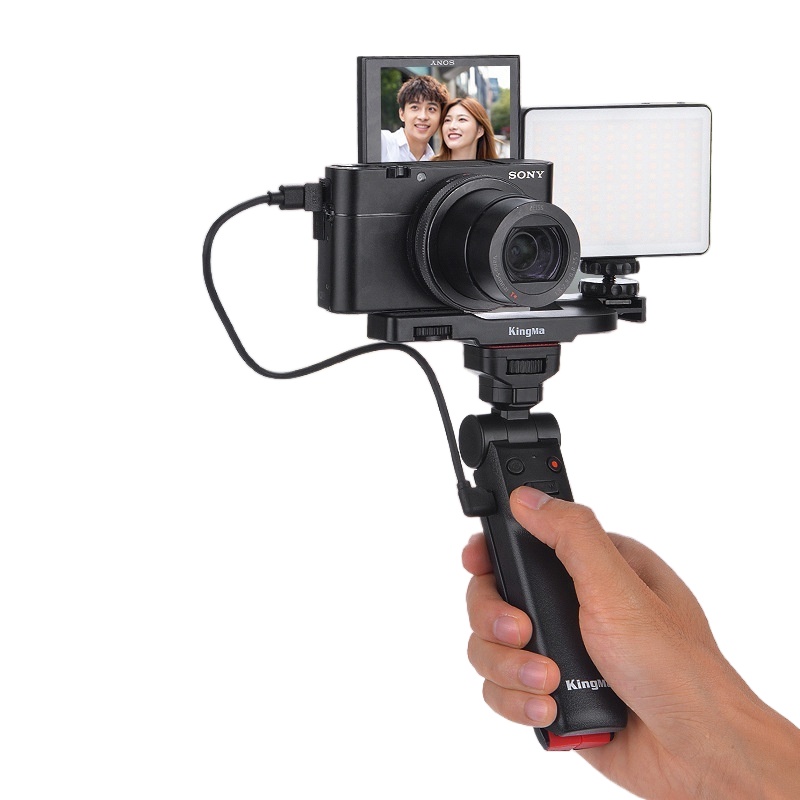 ❃♚微單拍攝有線手持手柄三腳架適用索尼ZV1多功能Vlog外接手握配件