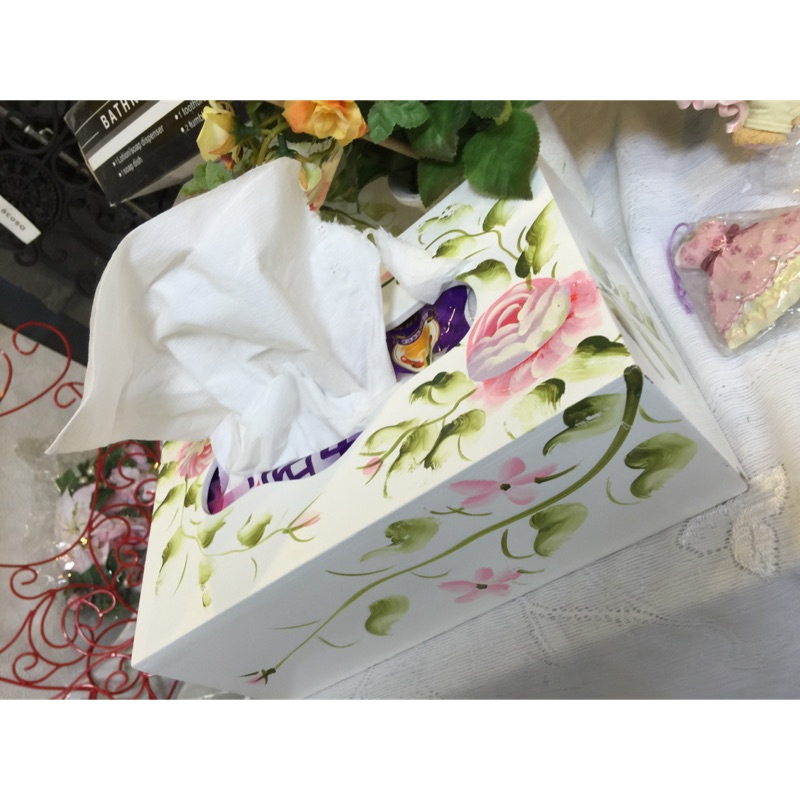 木質玫瑰🌹彩繪面紙盒
