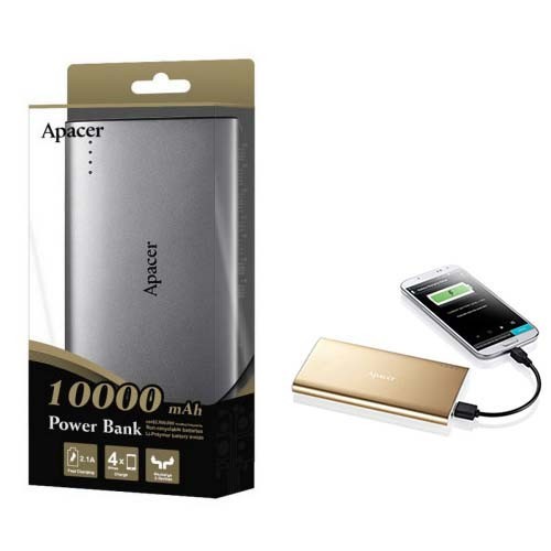 Apcer宇瞻 10000mAh 高容量 行動電源-閃耀星鑽銀 (B520)