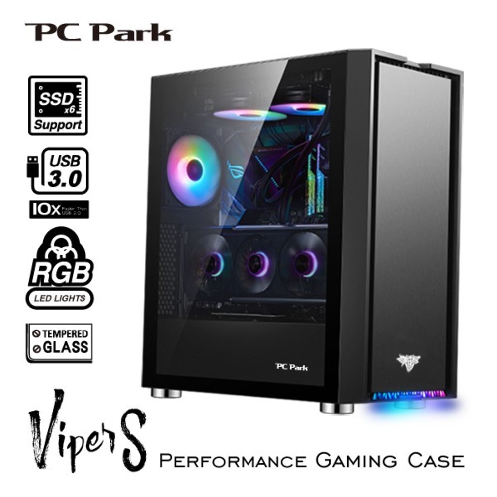 PC Park ViperS ARGB 2大2小 ATX 電腦機殼 電競機殼 黑色 現貨 廠商直送