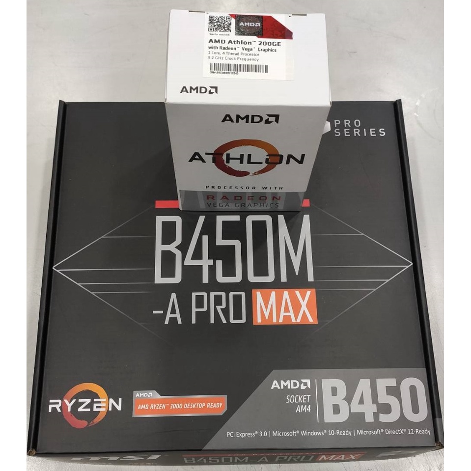 全新 AMD Athlon 200GE + MSI B450M-A PRO MAX
