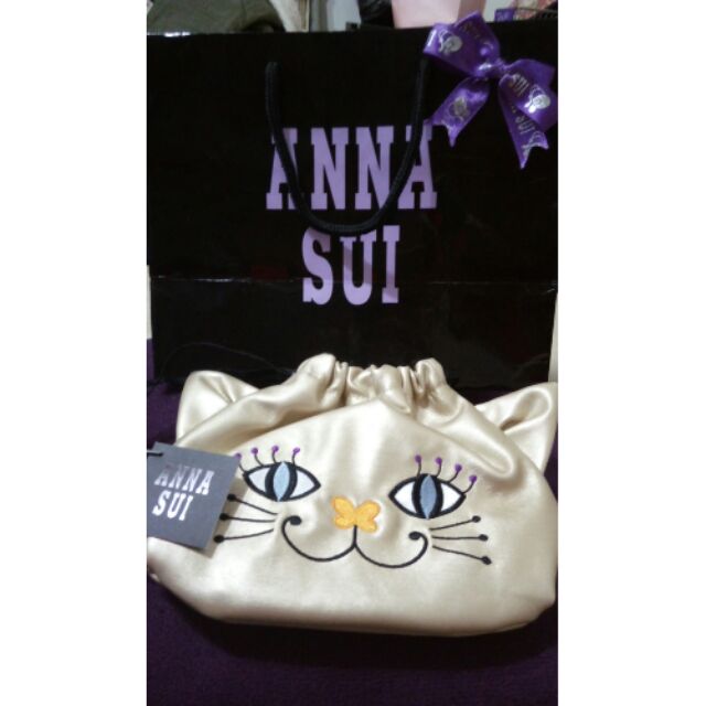 ANNA SUI 貓咪刺繡化妝機能包