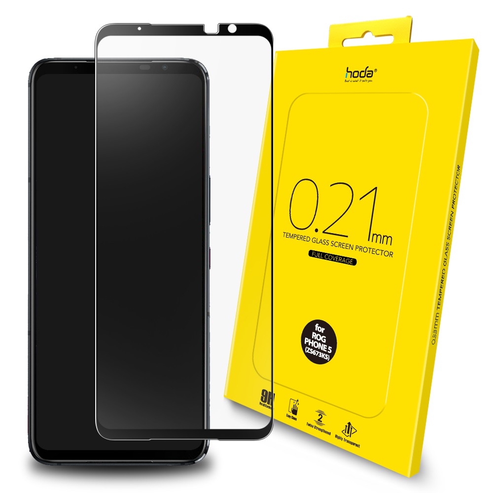 hoda【ASUS ROG Phone 5 (ZS673KS)】2.5D 進化版 邊緣強化 滿版玻璃保護貼 0.21mm