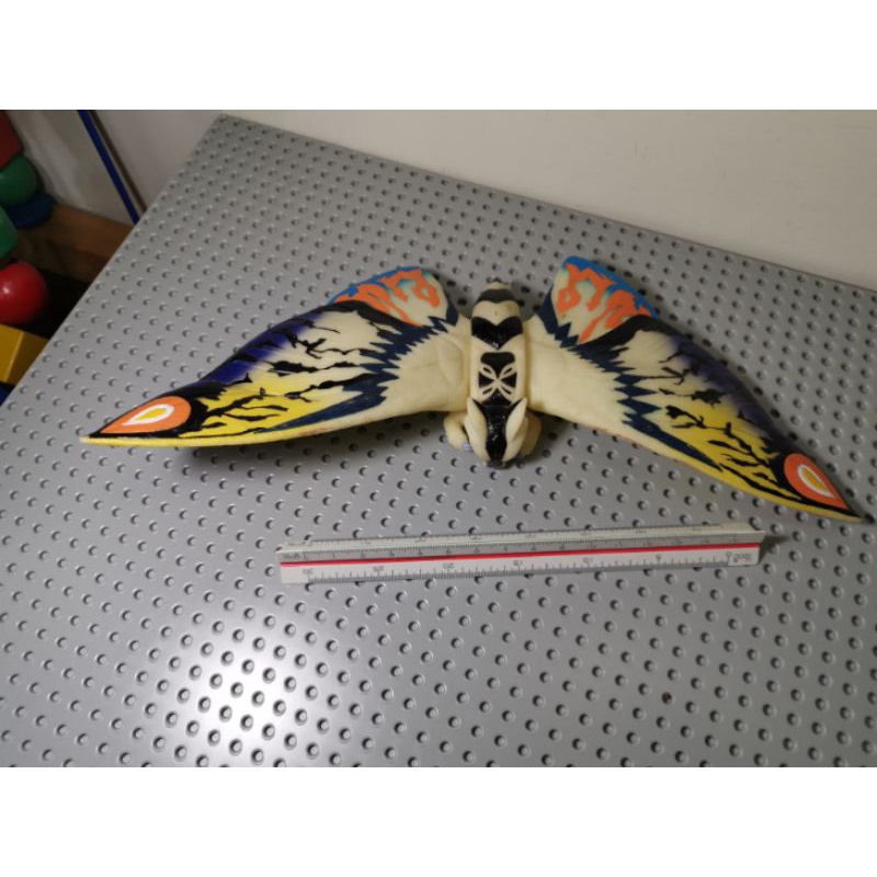 早期 絕版 BANDAI 萬代 哥吉拉 怪獸 成蟲 蝴蝶 軟膠 1998年製 彩虹 摩斯拉