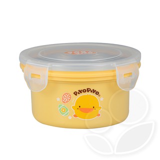 Piyo 黃色小鴨 不鏽鋼雙層隔熱密封圓餐盒400ml【佳兒園婦幼館】