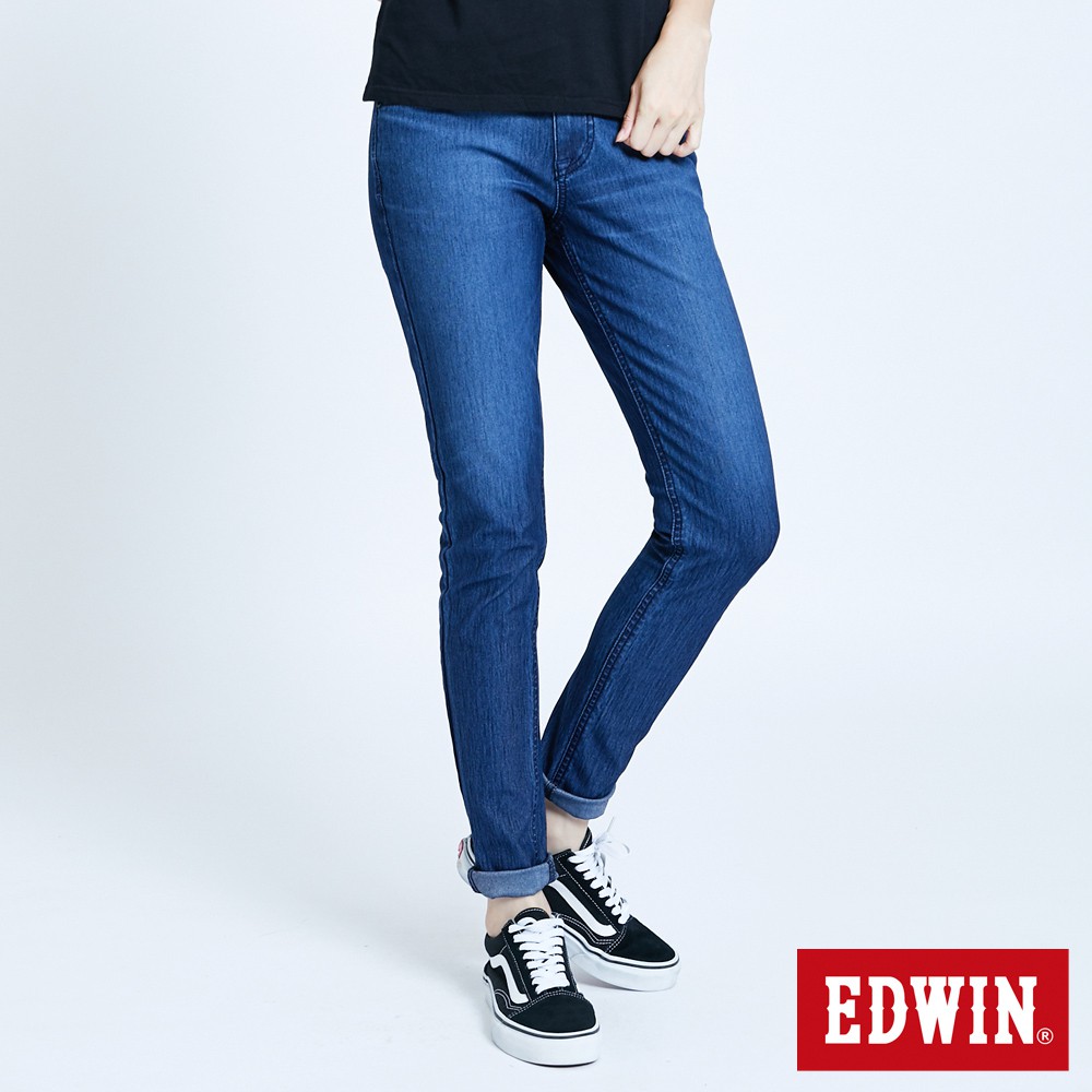 EDWIN 迦績EJ6超彈錐形牛仔褲(中古藍)-女款