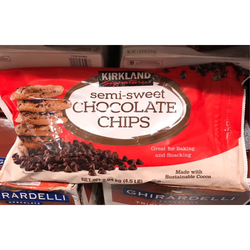 Costco好市多 KIRKLAND 科克蘭巧克力豆 2.04kg chocolate chips 烘焙用巧克力豆 蝦皮購物
