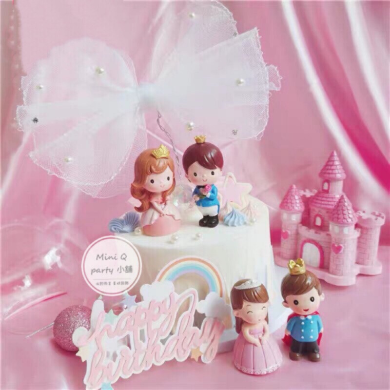 Mini Q Party小舖🎈［QQ小公仔］公仔 蛋糕裝飾 長髮公主 女兒生日 派對佈置 週歲生日 女寶週歲 公主公仔