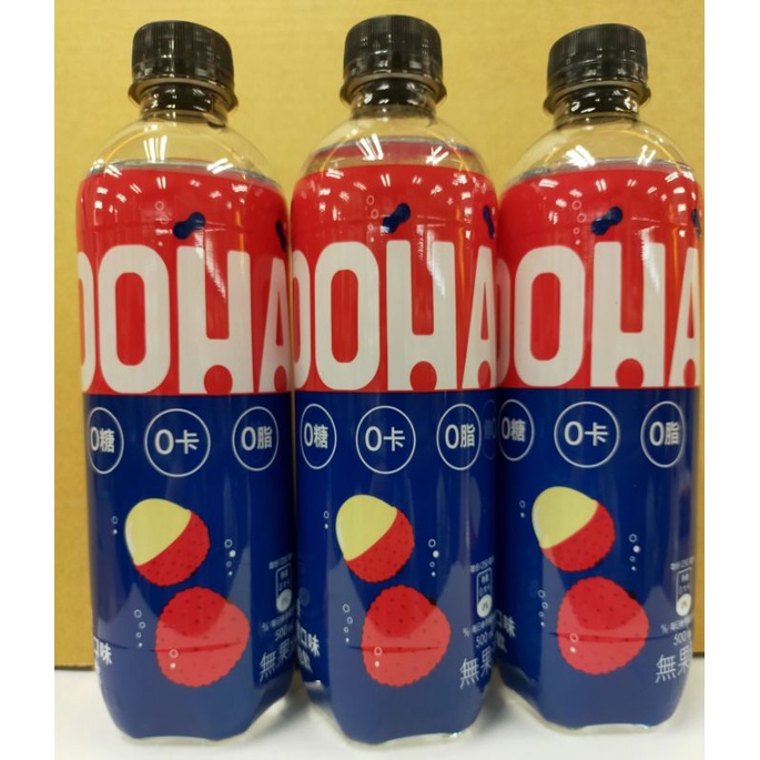 OOHA氣泡飲荔枝乳酸PET500（1箱24瓶）