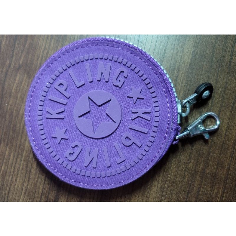 kipling 紫色矽膠 LOGO 零錢包