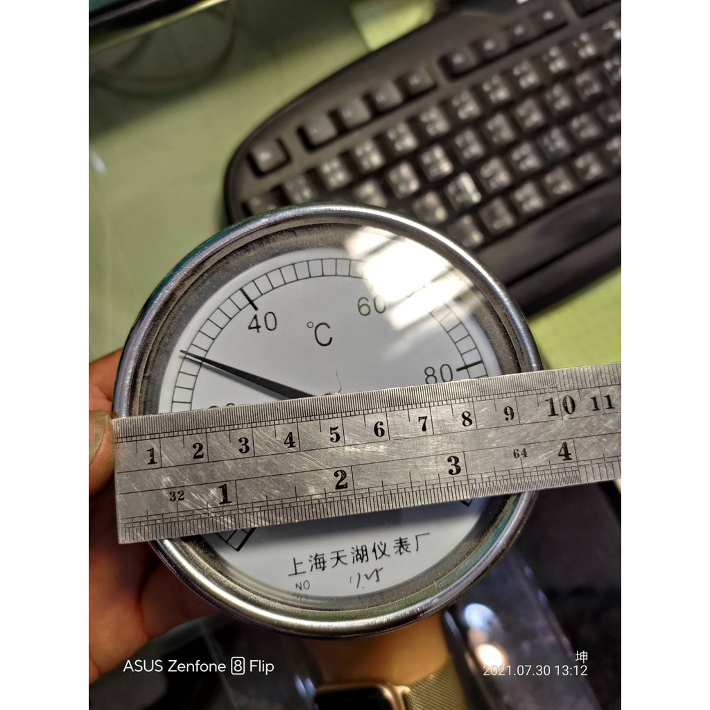 現貨304不銹鋼 雙金屬溫度計螺紋：1 / 2" W14 PT 防水牙 4分牙水管牙*100mm長 溫度表水溫表雙金屬管