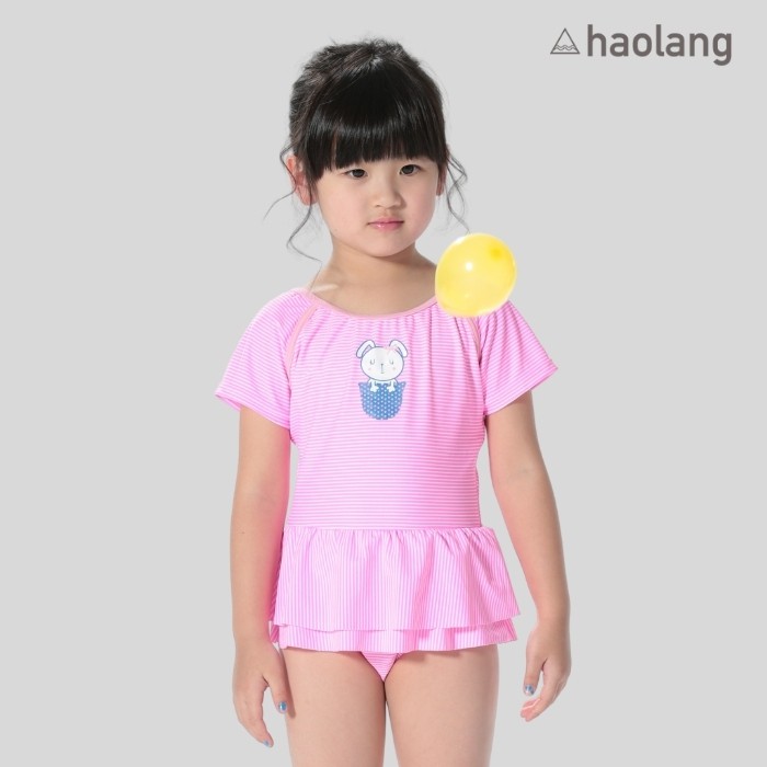 Haolang 兔寶寶女童泳衣/幼童泳衣/短袖泳衣
