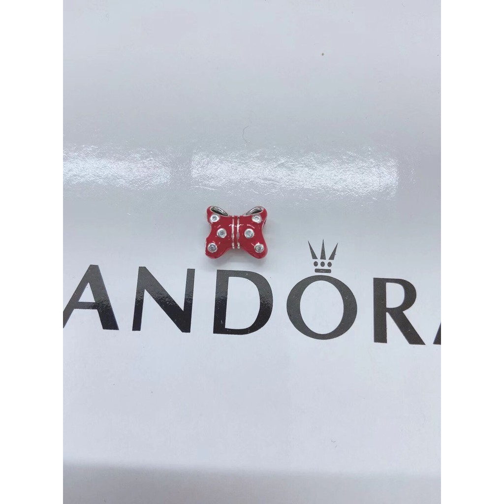 獅子環球正品代購 潘朵拉 Pandora 925銀紅色蝴蝶結 串珠 附送盒子和提袋
