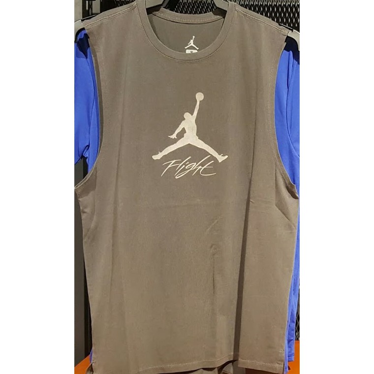 2018 七月 AIR JORDAN FLIGHT TANK 大飛人 運動 背心 灰 AA1874-010