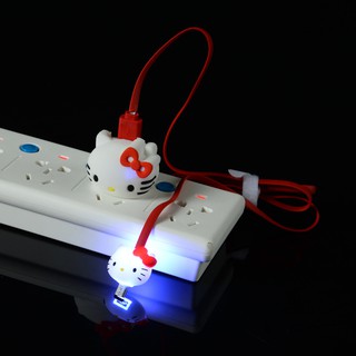 創意智能 LED充電發光數據線 卡通凱蒂貓呼吸燈 自動斷電 蘋果充電傳輸 IPhone USB線 充電線 閃充 手機線