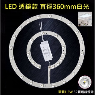 LED 風扇燈 吸頂燈 吊燈 圓型燈管改造燈板套件 2835 LED 帶透鏡 無暗區 不刺眼 48W 白光 110V