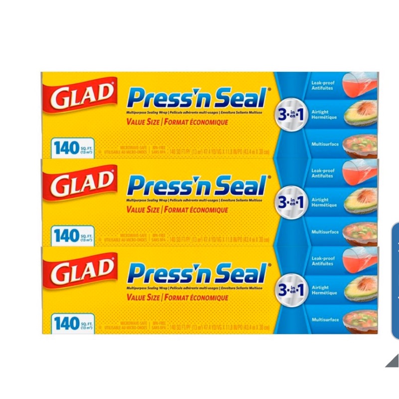 🎀好市多代購🎀 Glad Press’n Seal 強力保鮮膜 3入