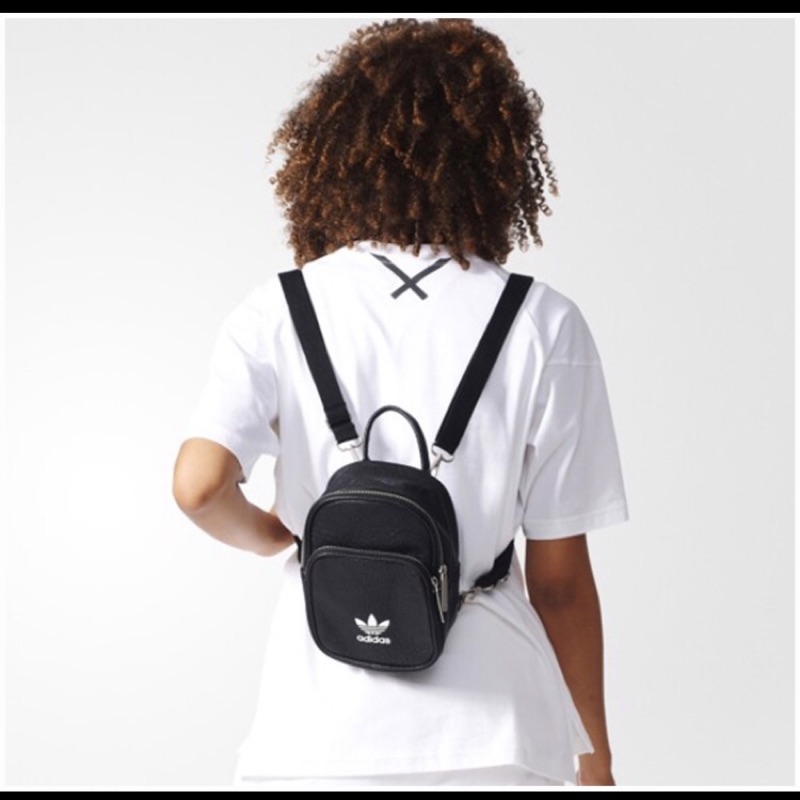 特價！現貨！adidas  Originals  Mini  Backpack  Bag 黑色皮革後背包