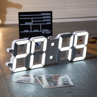 LED數字鬧鐘 時尚 工業風 立體 電子時鐘 科技電子鐘 掛鐘 3D 鬧鐘【HF104】