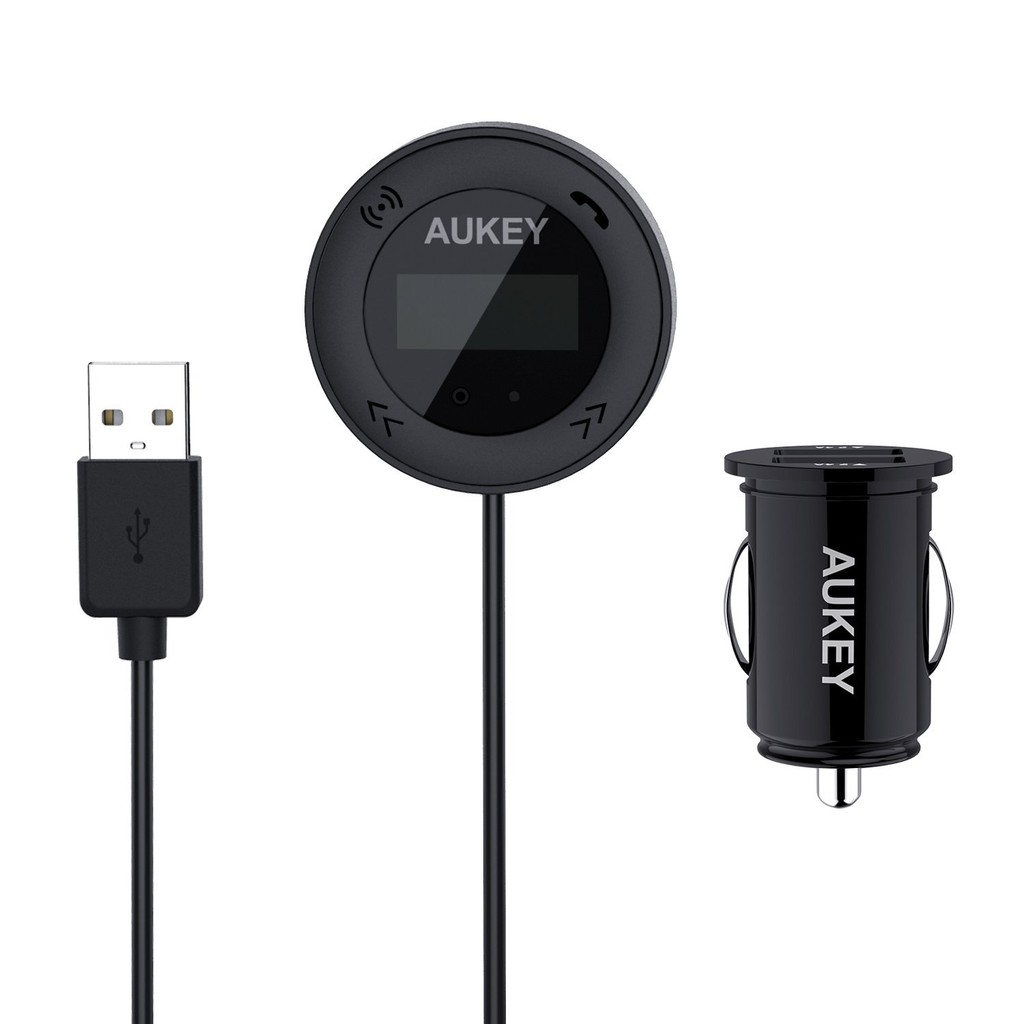 德國aukey 汽車音響藍牙接收器藍芽音樂傳輸器mp3 車用藍芽免持aux In 蝦皮購物