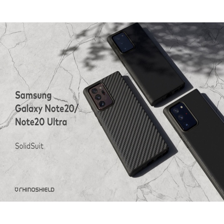 犀牛盾三星Galaxy Note20 Ultra SolidSuit碳纖維手機殼防摔殼Note20 /軍規防摔
