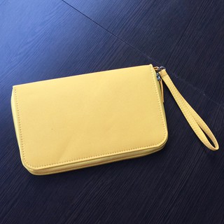 [全新] 黃色護照包 手拿包 手提包 拉鍊包