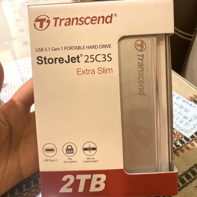 (全新)Transcend創見隨身外接行動硬碟2TB/StoreJet25c3s Extra Slim