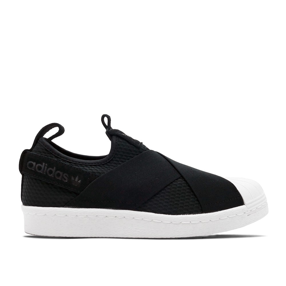 Adidas W Superstar Slip On 黑 女鞋 貝殼頭 繃帶鞋 B37193