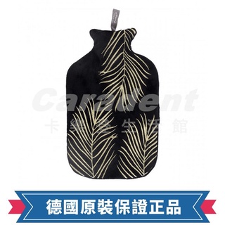 新款現貨！【卡樂登】保固兩年 德國原裝 Fashy 質感黑葉形刺繡毛套 熱水袋/冰水袋 2L #67369