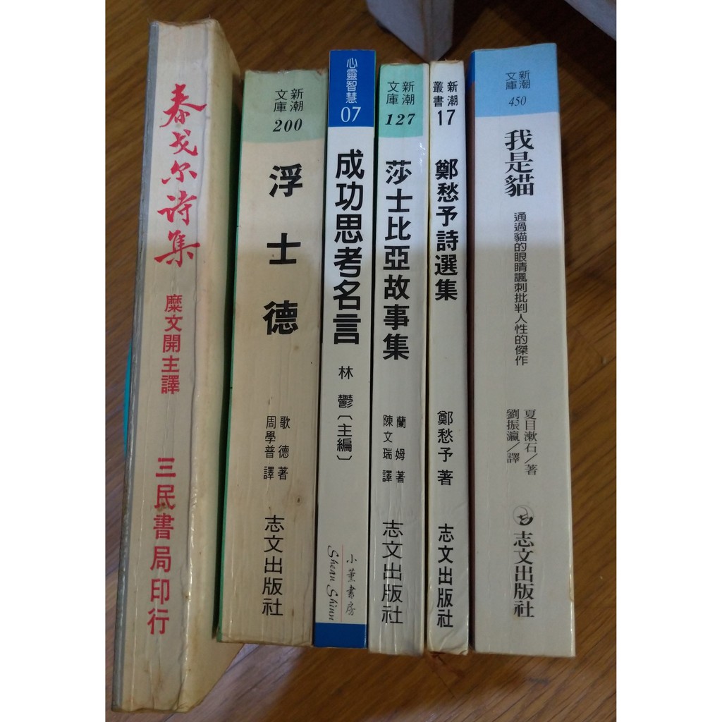 二手書每本 10 泰戈爾詩集浮土德成功思考名言莎士比亞故事集鄭愁予詩選集我是貓 蝦皮購物