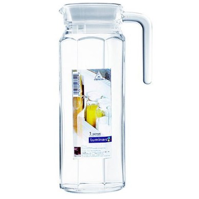 【大正餐具批發】法國 Luminarc 樂美雅 強化玻璃八角果汁壺 1000cc 冷水壺 飲料壺