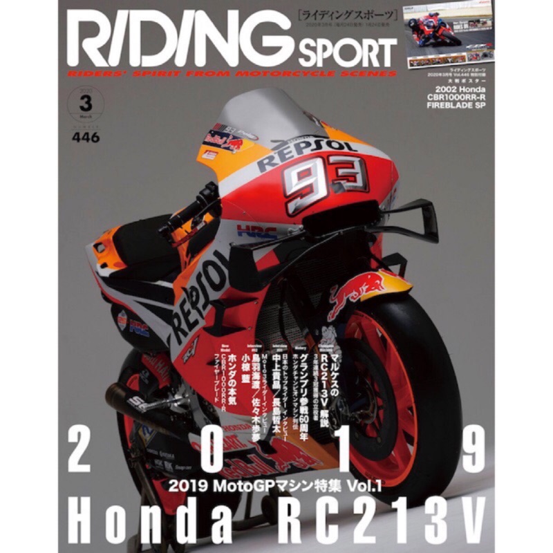 Riding Sport 年3月号 No 446 Mm93 Motogp 模型製作參考 蝦皮購物