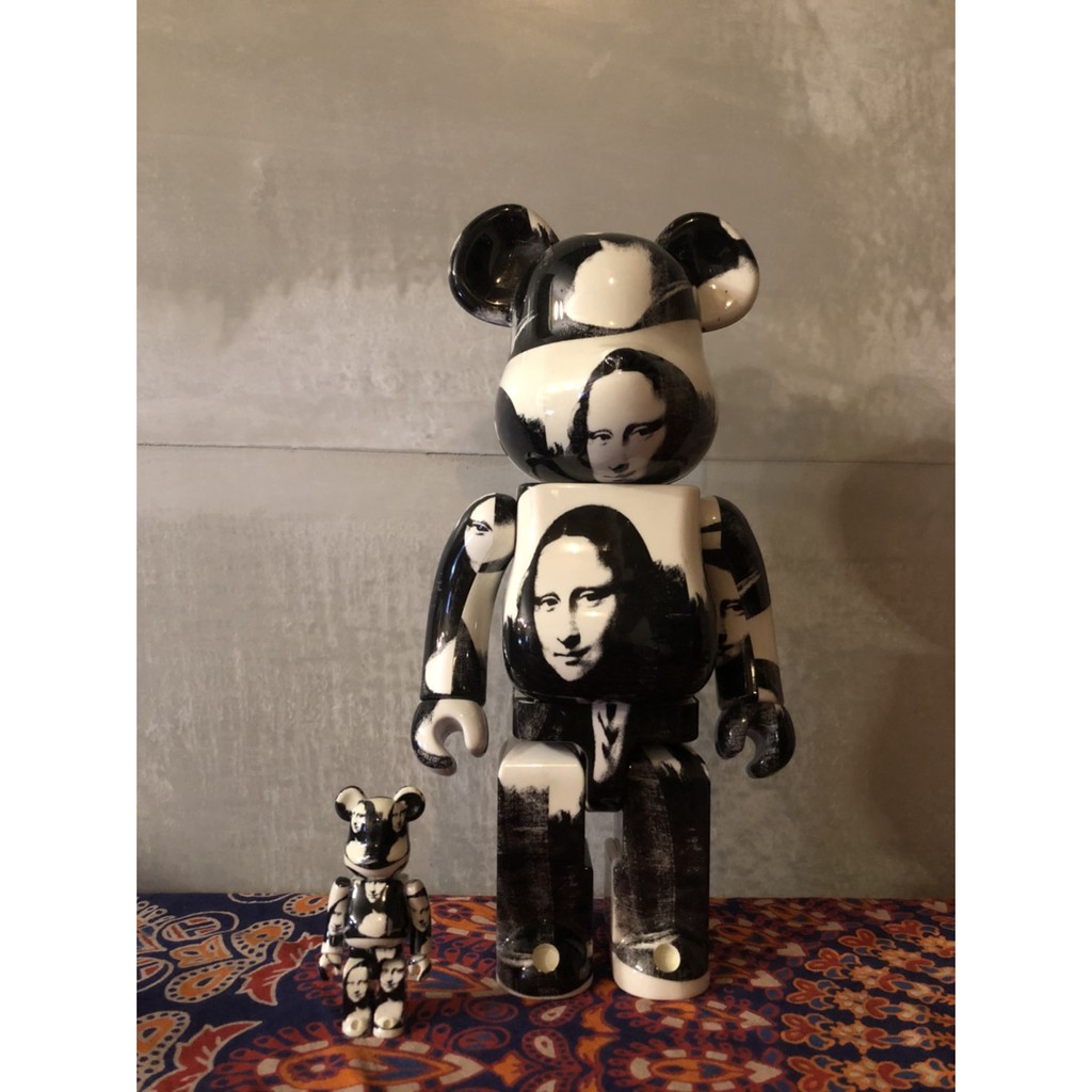 ANDY WARHOL MONA LISA BE@RBRICK 黑白 蒙娜麗莎 400%+100%