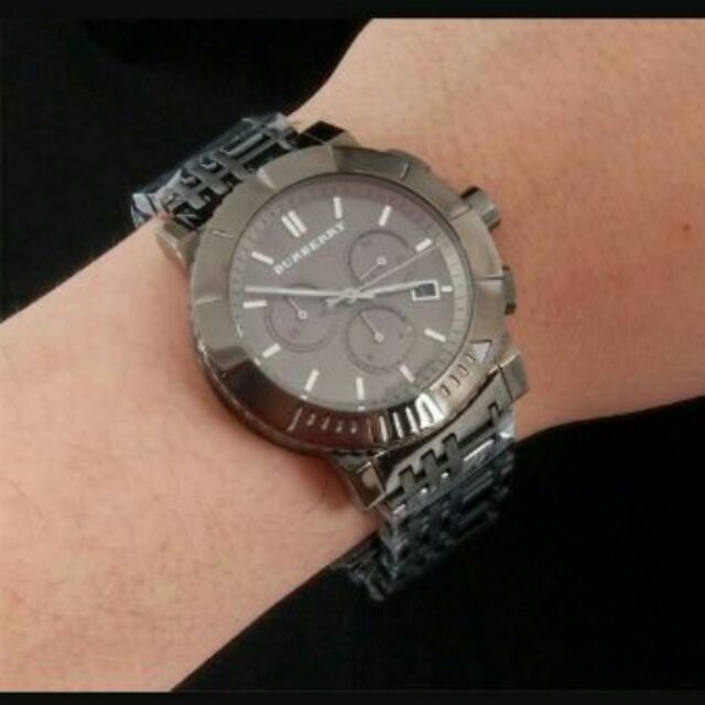 BURBERRY 】嘉德利亞風情萬種時尚三眼計時腕錶-黑灰BU2305 | 蝦皮購物