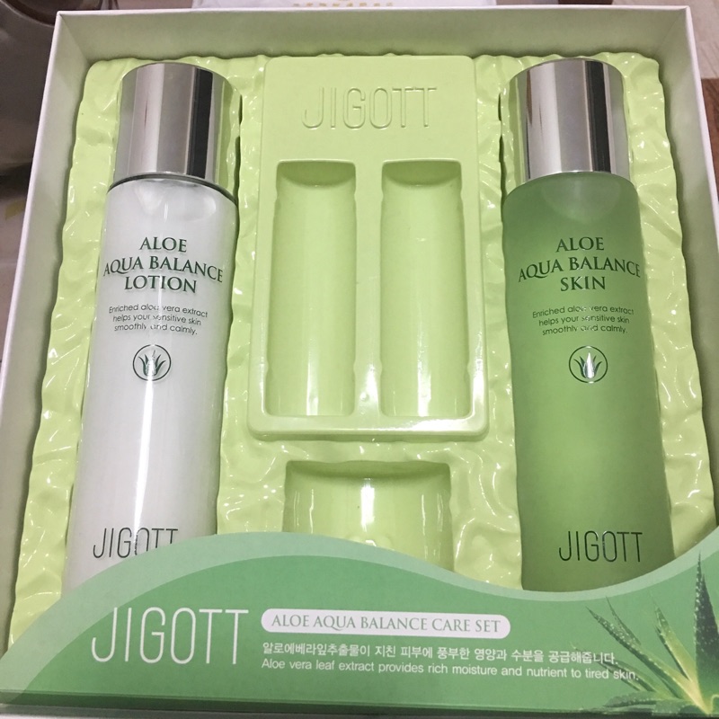 韓國JIGOTT 植物精華玻尿酸/綠茶保濕/蝸牛彈力禮盒/蘆薈舒緩 JIGOTT護膚禮盒 JIGOTT化妝水 乳液