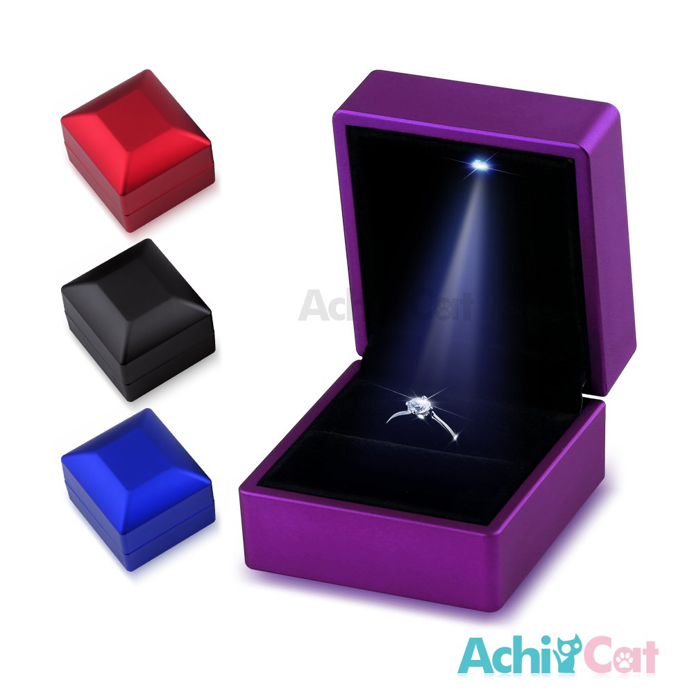 AchiCat．求婚戒指盒．璀璨．LED燈．禮盒．E6003