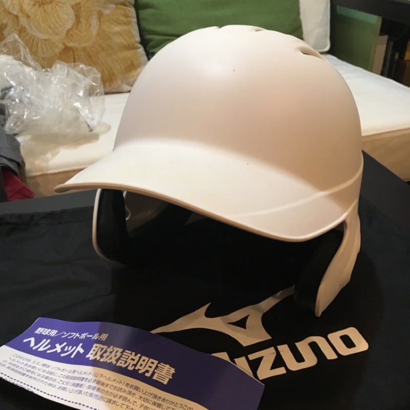 Mizuno pro 日製硬式打擊頭盔 稀有霧白色XO 頭圍60-62適用