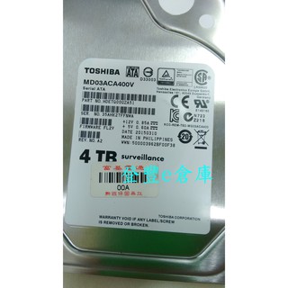 【登豐e倉庫】 YF537 Toshiba MD03ACA400V 4TB SATA3 NAS 64M 硬碟