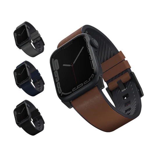 UNIQ Straden Apple Watch防潑水皮革矽膠錶帶 42/44/45/49mm 皮革錶帶 蘋果錶帶
