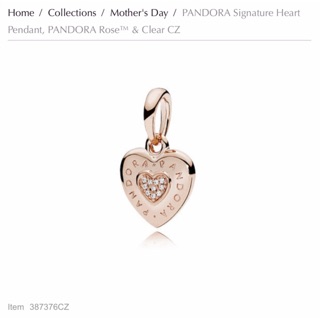 潘朵拉PANDORA絕版品玫瑰金{愛心點鑽}吊飾$1450