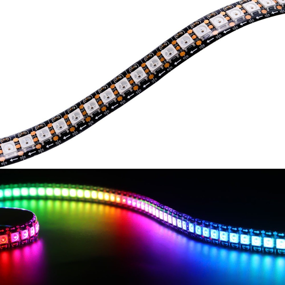1-2米WS2812B LED條帶144像素/ LED / M智能5050 RGB LED條光WS2812 IC DC5 | 蝦皮購物