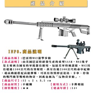 ◎MARS益智玩具◎巴雷特M82狙擊步槍--3D立體金屬拼圖-創意diy金屬模型-蝕刻片