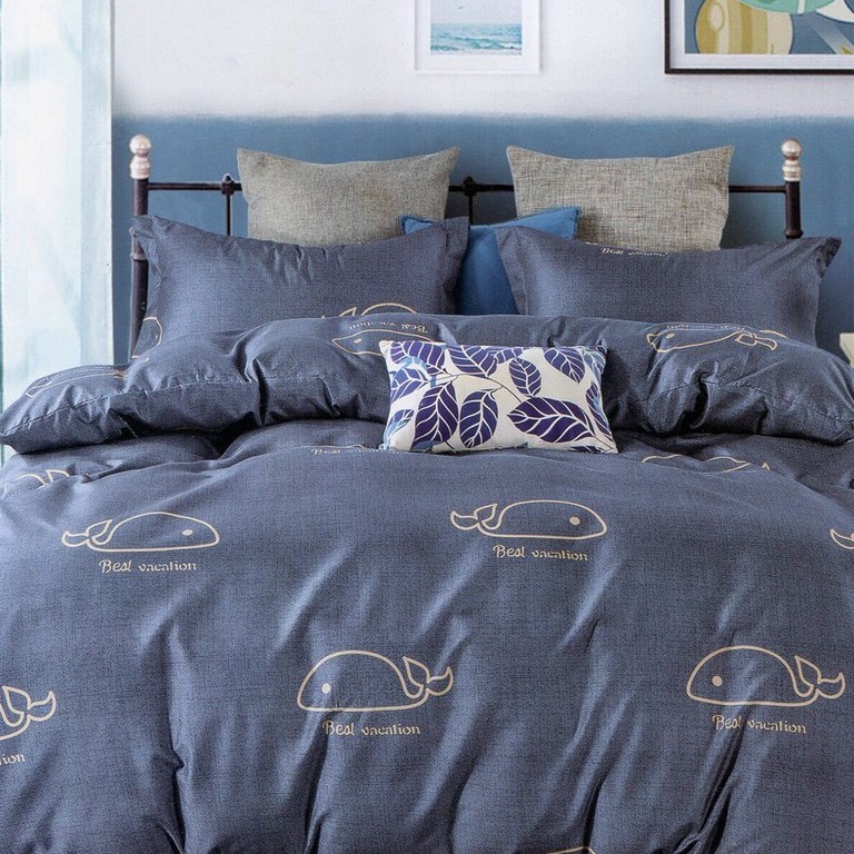 【優作家居】藍鯨 台灣製 舒柔棉 床包枕套組/被套床包組/兩用被床包組/床包/床單