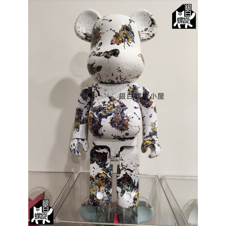 【銀白】 BE@RBRICK BEARBRICK 庫柏力克熊 1000% 潑墨 3代 三代