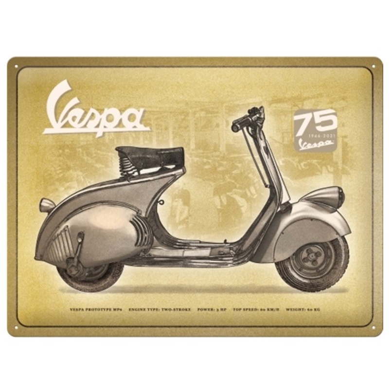 【VESPA】VESPA 75 週年紀念 金屬鐵牌 ProjectA旗艦館