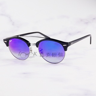 【LOOK路克眼鏡】RayBan 雷朋 太陽眼鏡 圓 眉架 黑 銀框 RB4346 6250 7Q