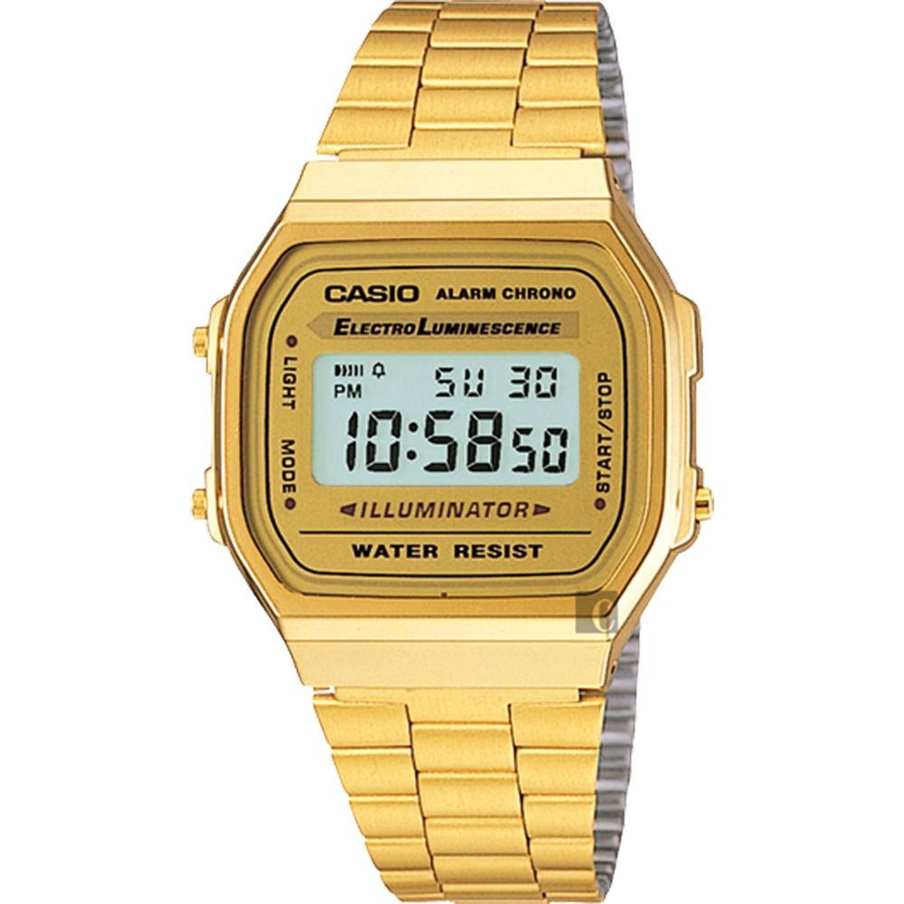 CASIO 卡西歐 復刻方型金錶 A168WG-9WDF