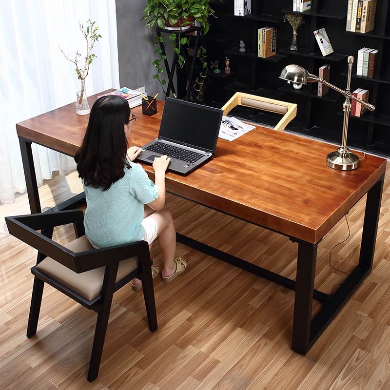 金悅瑪*美式實木家用電腦桌簡約電腦臺式桌子書桌寫字桌木桌工作臺辦公桌